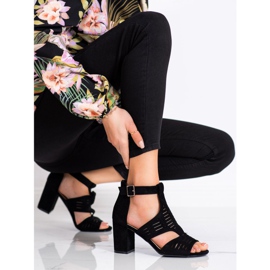 Sergio Leones durchbrochene Sandalen schwarz 1