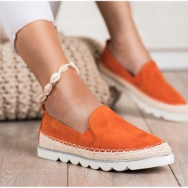 SHELOVET Wildleder Slipons für den Frühling orange 2