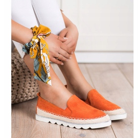 SHELOVET Wildleder Slipons für den Frühling orange 1