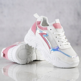 SHELOVET Sneakers mit rosa Einsätzen weiß mehrfarbig 2