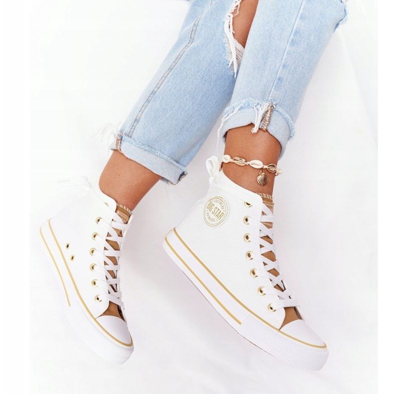 Hohe Sneakers für Damen Big Star HH274450 Weiß beige 2