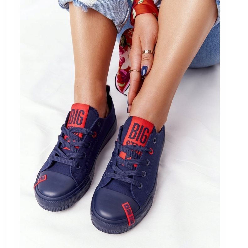 Damen Sneaker Big Star HH274676 Marineblau rot navy blau 2
