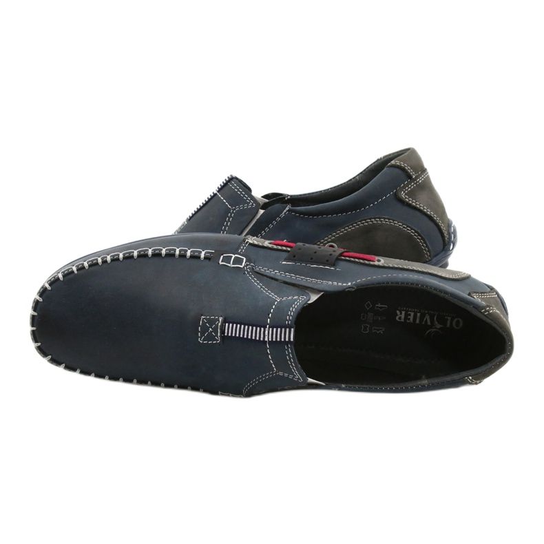 Mario Pala Herren Slipper 834 marineblau rot navy blau grau 4