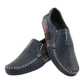 Mario Pala Herren Slipper 834 marineblau rot grau 3