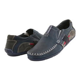 Mario Pala Herren Slipper 834 marineblau rot grau 2