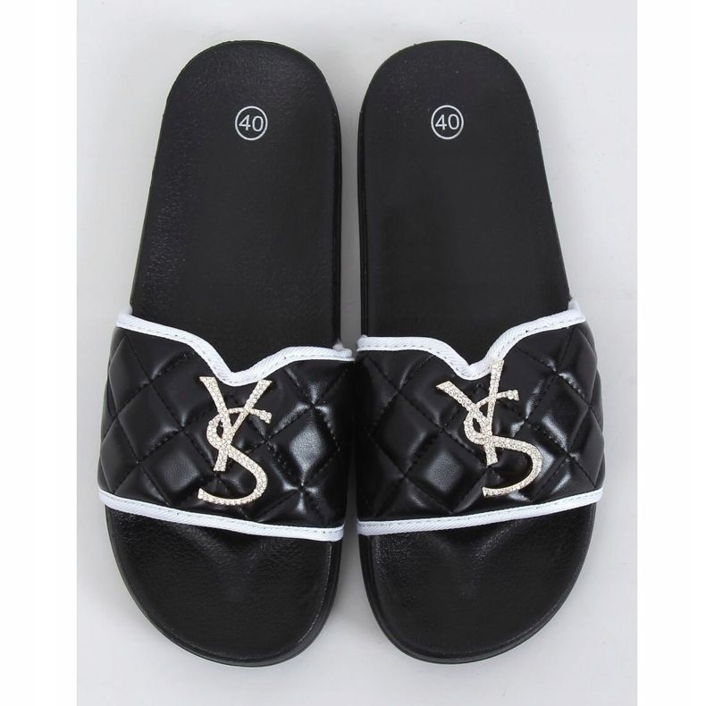 Schwarze Damen BG77P Schwarze Hausschuhe 1