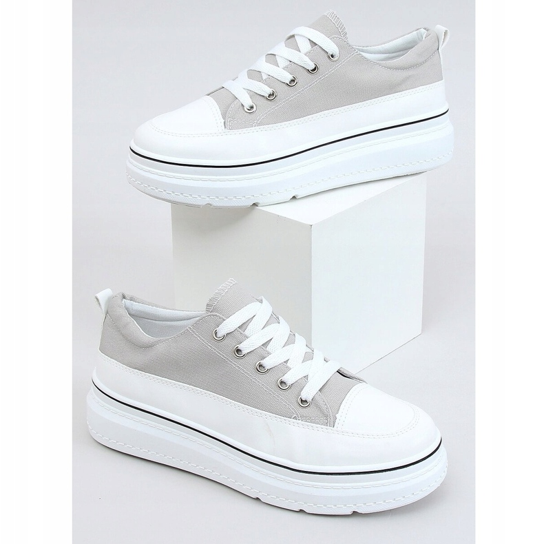 Grau BL228P Graue Sneakers mit hoher Sohle 1
