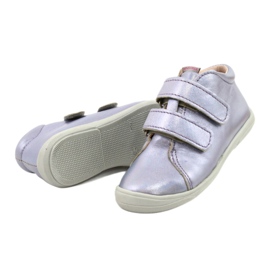 Lederklettschuhe von Mädchen 1264 Holographischer Mazurek lila 2