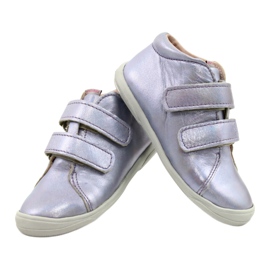 Lederklettschuhe von Mädchen 1264 Holographischer Mazurek lila 3
