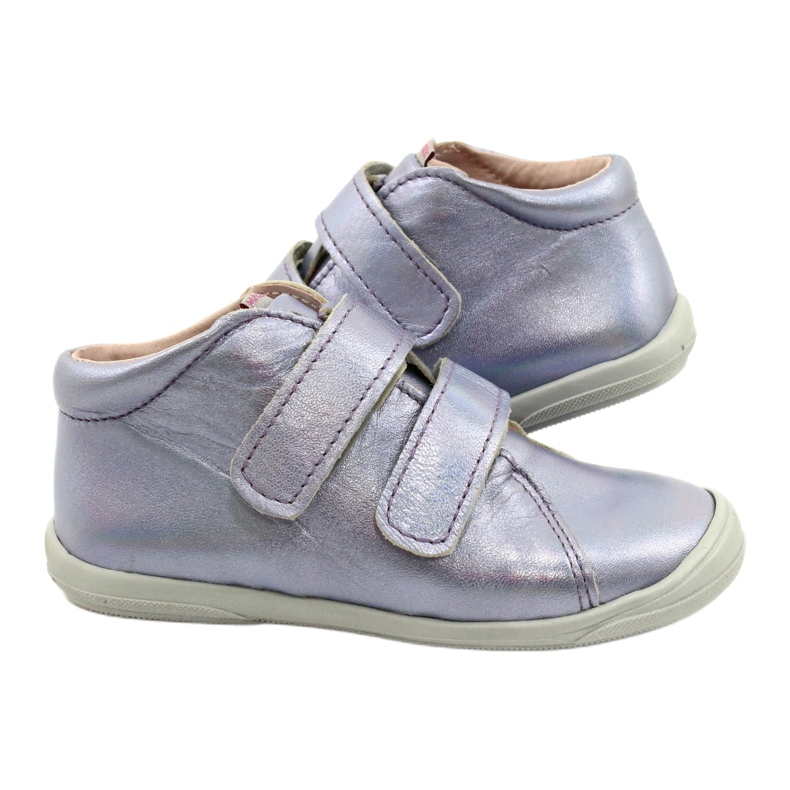 Lederklettschuhe von Mädchen 1264 Holographischer Mazurek lila 4