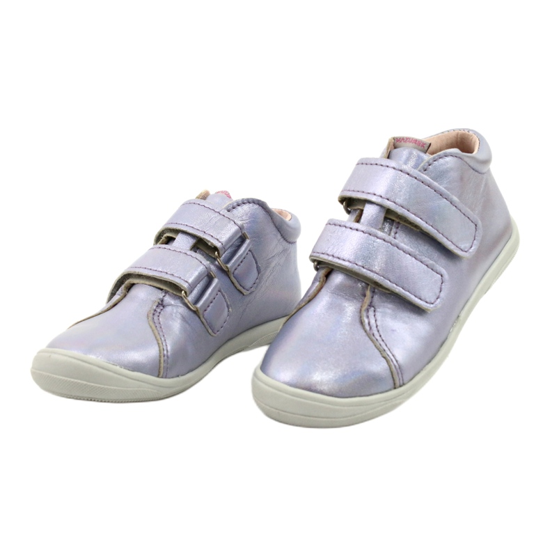 Lederklettschuhe von Mädchen 1264 Holographischer Mazurek lila 1