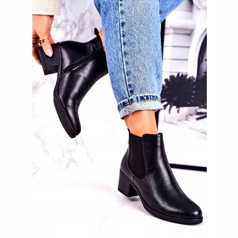 J. Star Damen Warme Stiefel Jodhpur Stiefel On Heel Schwarz Forevermore 2