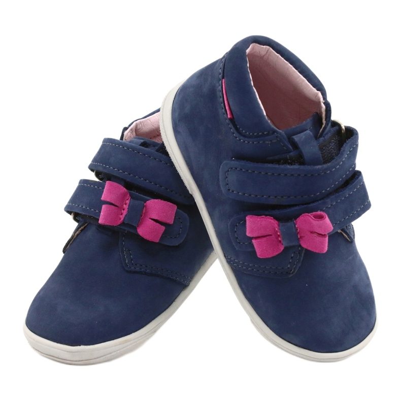 Mazurek Mädchenstiefel mit einem 341 Navy-Pink-Bogen blau 3
