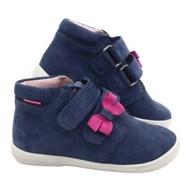 Mazurek Mädchenstiefel mit einem 341 Navy-Pink-Bogen blau 4