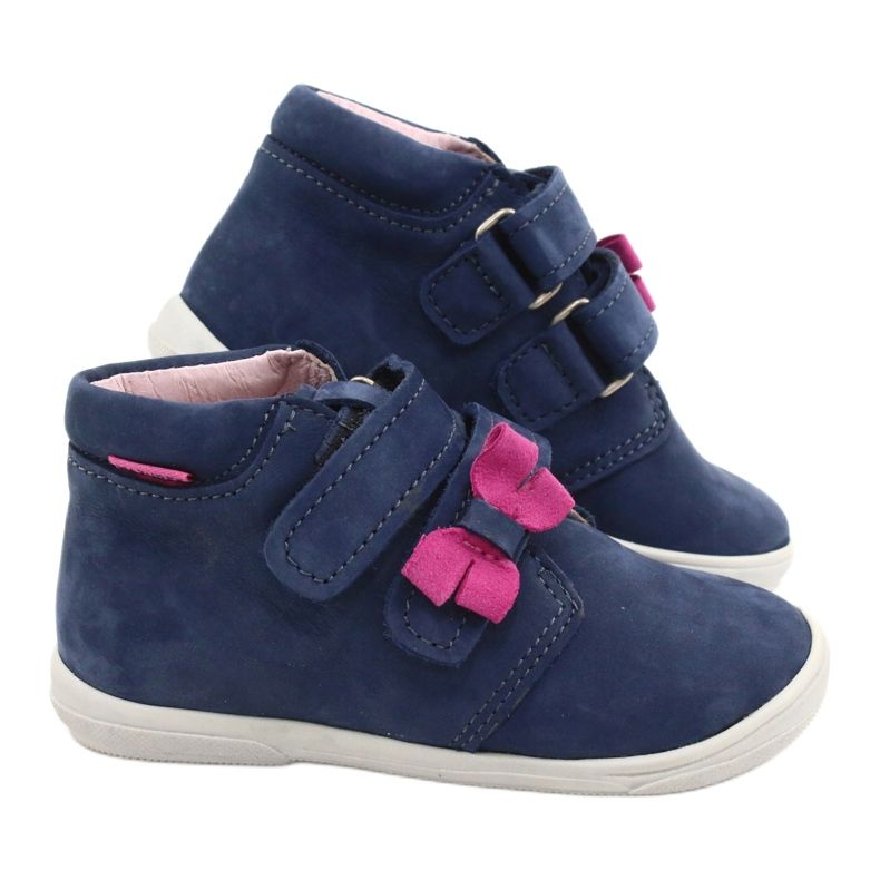 Mazurek Mädchenstiefel mit einem 341 Navy-Pink-Bogen blau 4