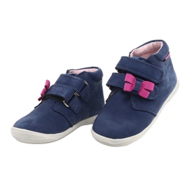 Mazurek Mädchenstiefel mit einem 341 Navy-Pink-Bogen blau 1