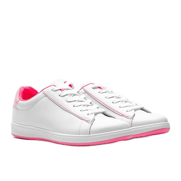 Neon Fuxia Carol weiße Sneaker für Damen 1