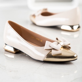 Elegante Pumps mit VINCEZA Schleife beige 1