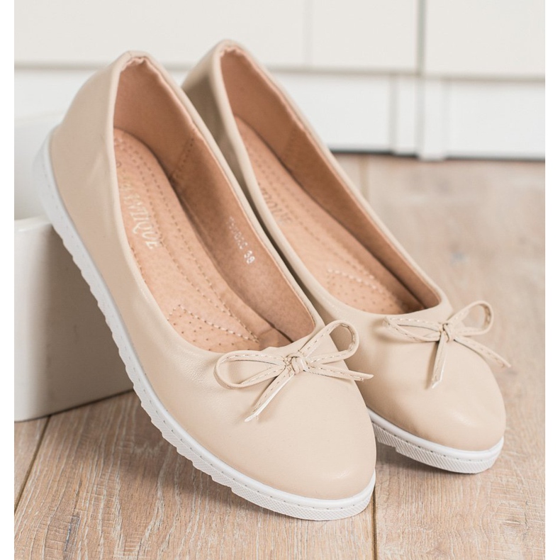 Diamantique Modische Ballerinas mit Öko-Leder beige 1