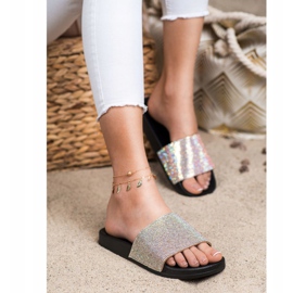 Seastar Hausschuhe mit Kristallen schwarz silber- 2