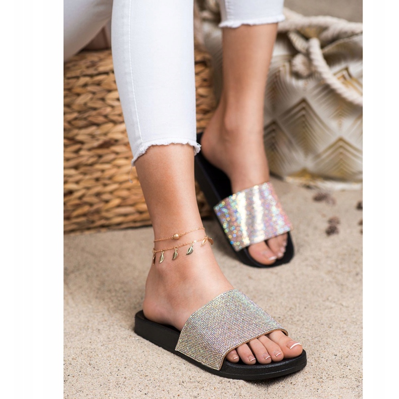 Seastar Hausschuhe mit Kristallen schwarz silber- 2