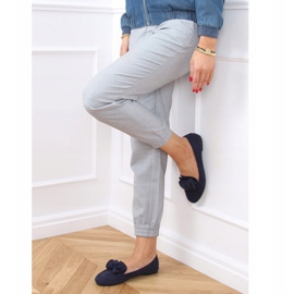 Marineblaue Loafer für Damen 9086 Blau navy blau 2