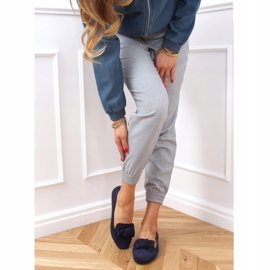 Marineblaue Loafer für Damen 9086 Blau navy blau 1