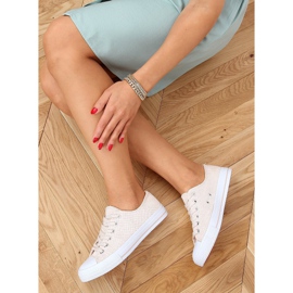 Beige und rosa Sneakers für Damen C949 Nude Color 2