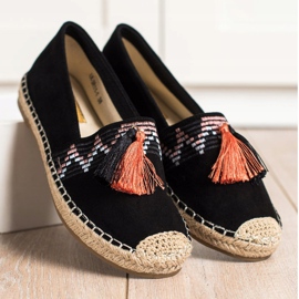 Best Shoes Modische Espadrilles mit Ornamenten schwarz 2