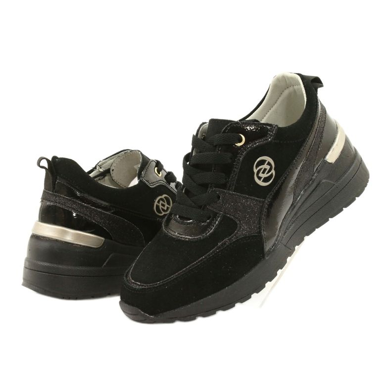 Evento Damen-Sneaker aus Leder mit Keilabsatz 21PB08-3954 Schwarz 2