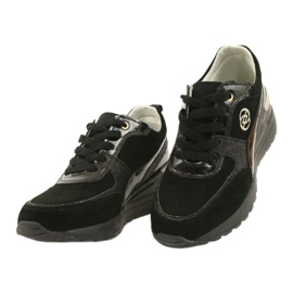 Evento Damen-Sneaker aus Leder mit Keilabsatz 21PB08-3954 Schwarz 1