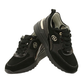 Evento Damen-Sneaker aus Leder mit Keilabsatz 21PB08-3954 Schwarz 3