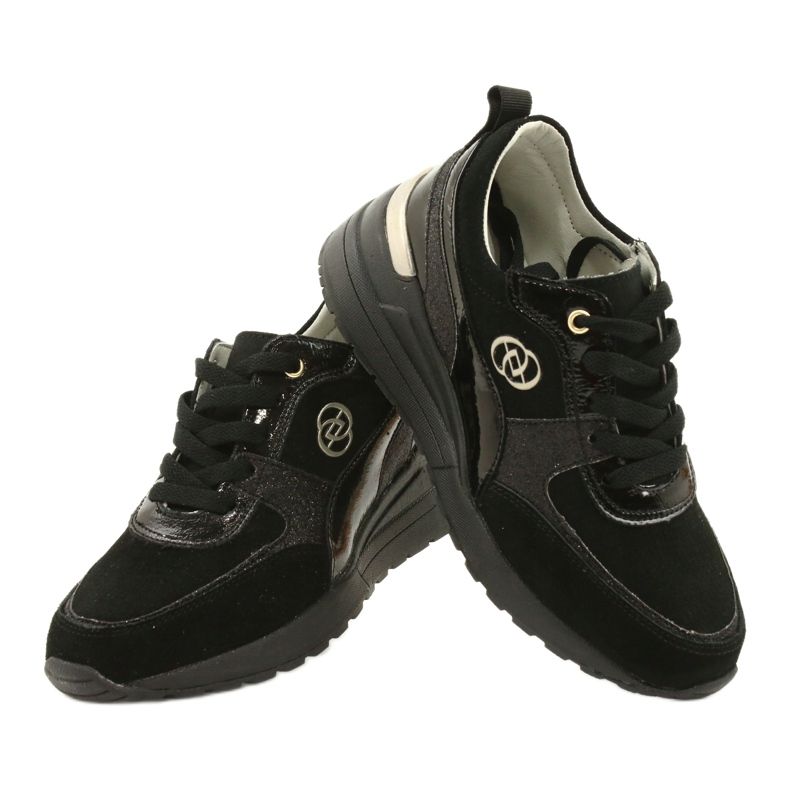 Evento Damen-Sneaker aus Leder mit Keilabsatz 21PB08-3954 Schwarz 3