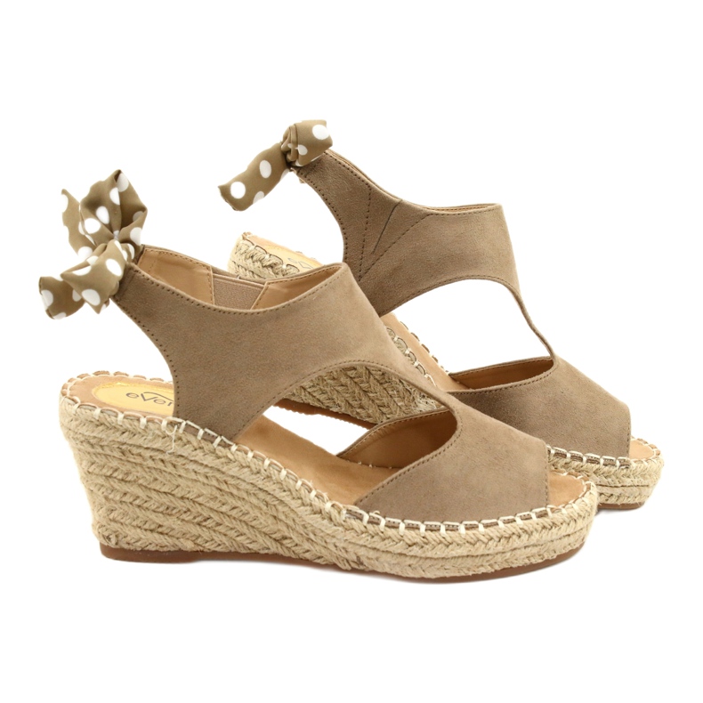 Damen Sandalen mit Keilabsatz Taupe Monroe beige 3