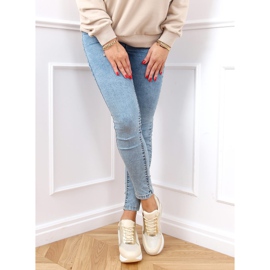 Sportschuhe auf einem versteckten Keil beige und gold RQ288 Beige golden 2