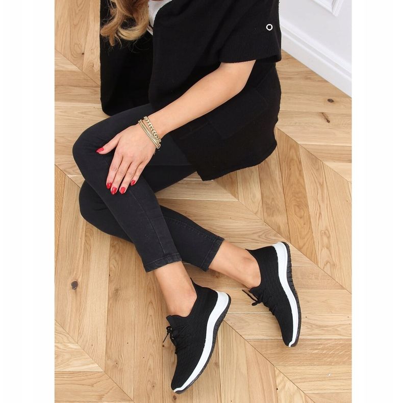 Schwarz BL1817-SP Schwarze Socken Sportschuhe 2