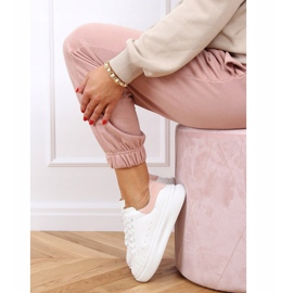 Weiße und rosafarbene Turnschuhe für Damen A88-63 Pink 2