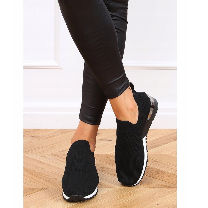 Schwarz LDH006 Schwarze Socken Sportschuhe 2