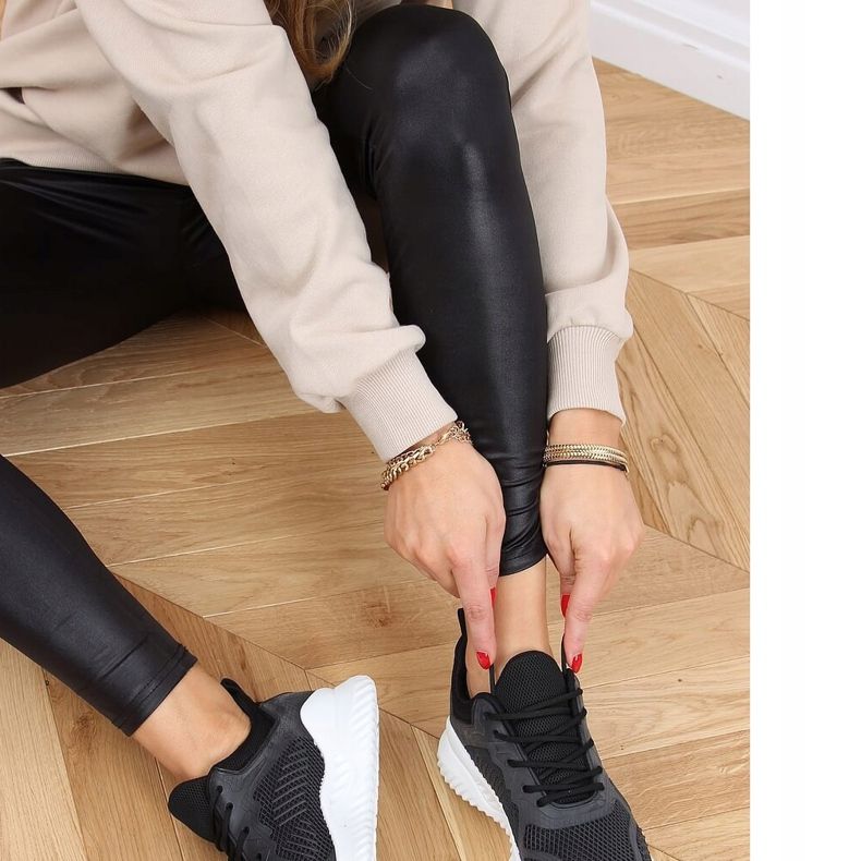 Schwarz KK-219 Schwarze Sportschuhe 1