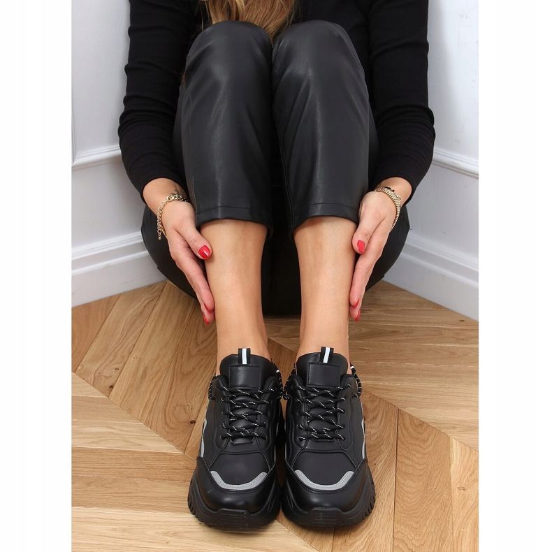 Schwarz 9933 Schwarze Sportschuhe 2