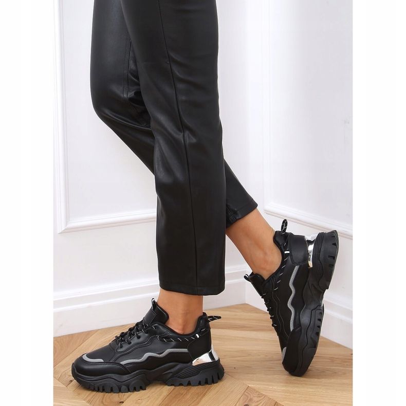 Schwarz 9933 Schwarze Sportschuhe 1