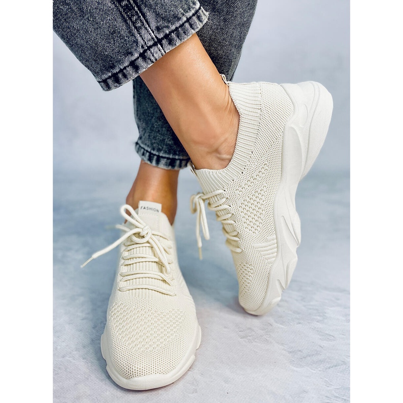 FF-10 Beige-beige Socken-Sportschuhe 2