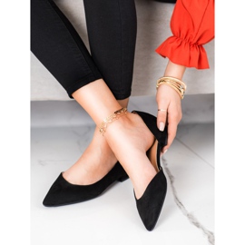 Lovery Ballerinas aus Wildleder mit Cut-Out schwarz 1