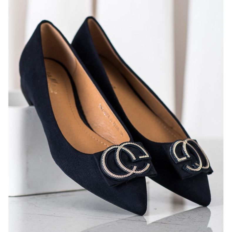 Fama Elegante Ballerina mit Ornament marineblau 1