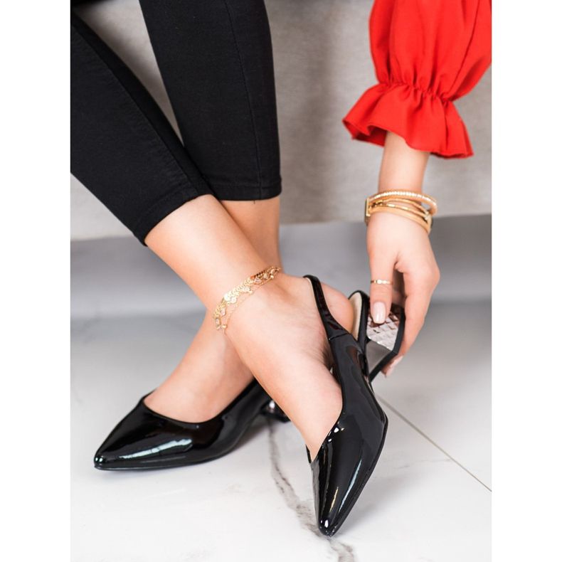 Filippo Modische Pumps mit freiliegendem Absatz schwarz 1