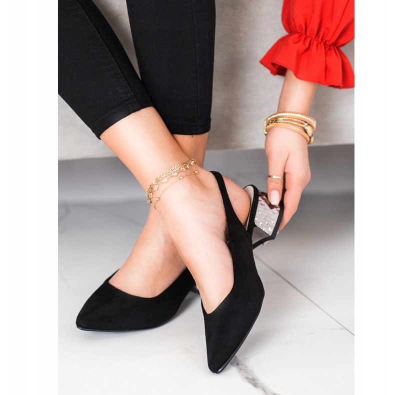 Filippo Modische Pumps mit freiliegendem Absatz schwarz 1