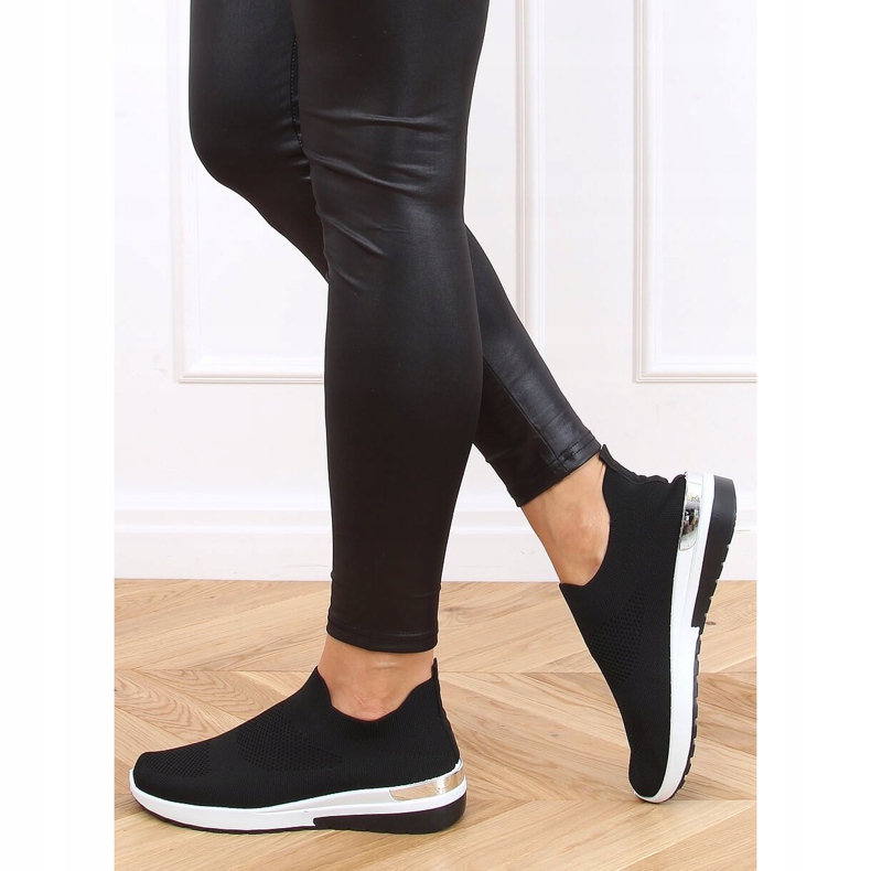 Schwarz G-362 Schwarze Socken Sportschuhe 2