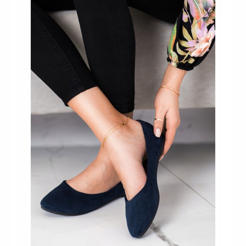 Klassische VINCEZA Ballerinas marineblau 1