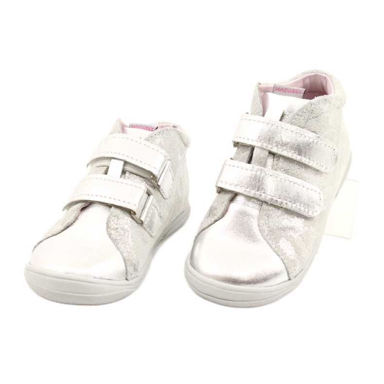 Mazurek Klett-Sport-Leder-Stiefeletten 1264 silberne Blume silber- 2
