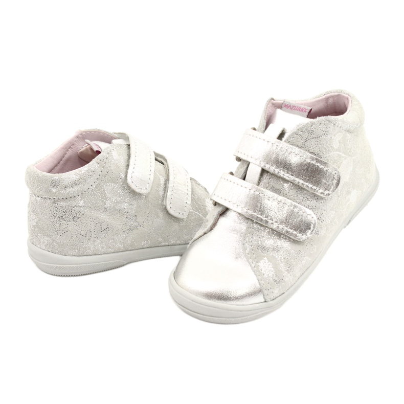 Mazurek Klett-Sport-Leder-Stiefeletten 1264 silberne Blume silber- 3
